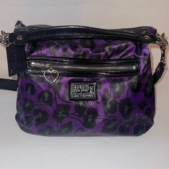 Coach Daisy F20060 Black and Purple Poppy Ocelot - Picture 5 of 10